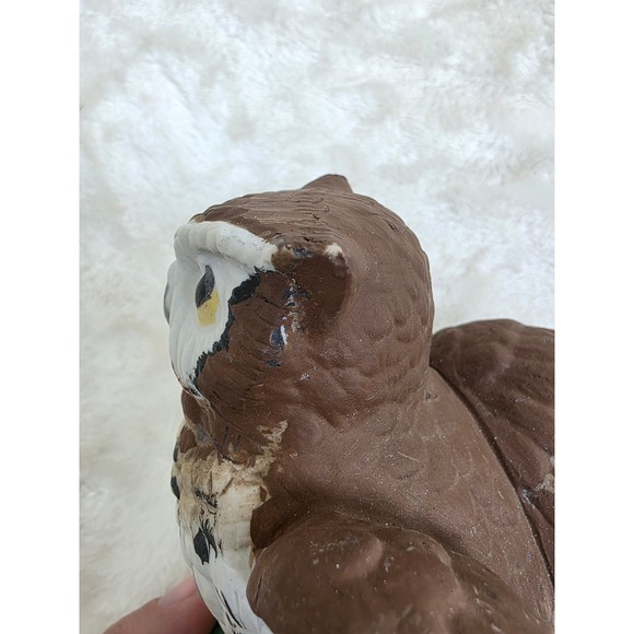 Vintage Homeco Ceramic Owl Figurine Perched on Branch Hand Painted Home Decor - Picture 9 of 9